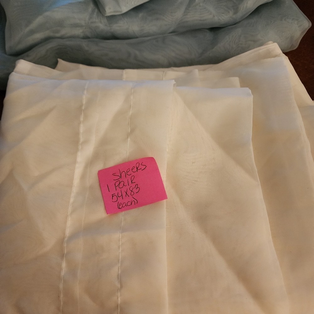1 pair white sheers 54"x83